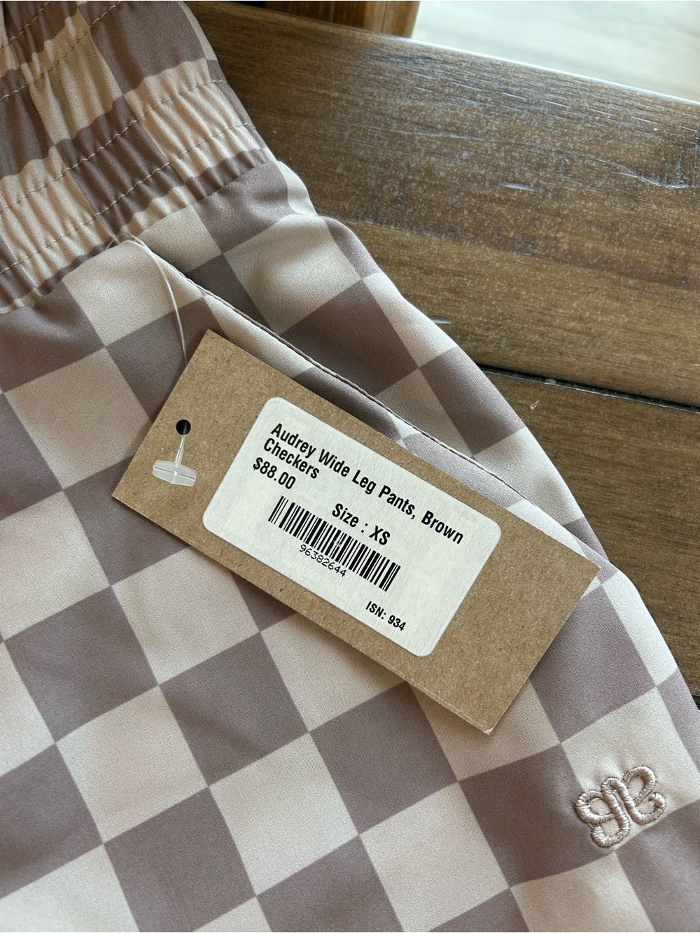 NWT Albion Audrey Brown Checkered Pants XS - Picture 8 of 13